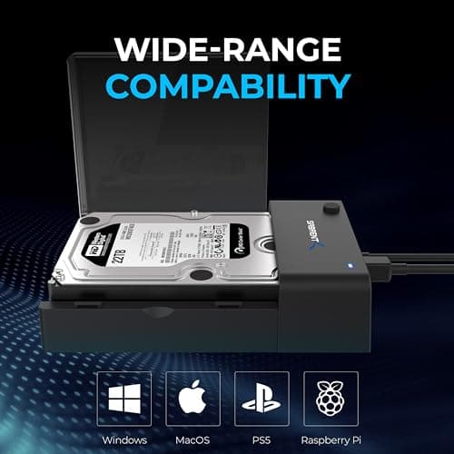 SABRENT USB 3.0 to SATA External Hard Drive Lay-Flat Docking Station for 2.5 or 3.5in HDD, SSD [Support UASP] (EC-DFLT) — view 7