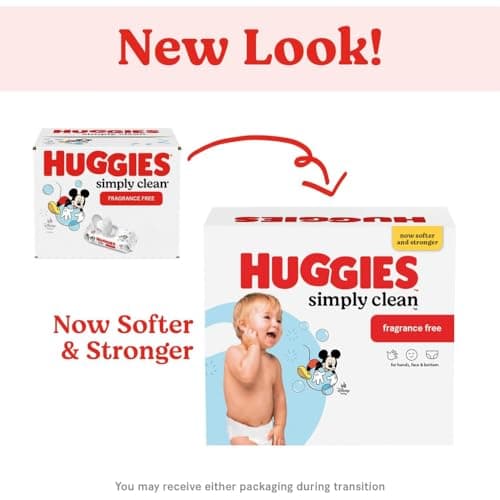 Baby Wipes, Huggies Simply Clean, UNSCENTED, Hypoallergenic, 11 Flip Top Packs, 704 count (Packaging may vary)
