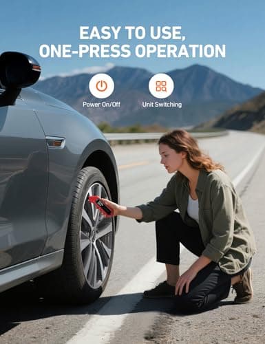 AstroAI Digital Tire Pressure Gauge 3-300PSI Calibrated to ANSI B40.7 Grade 2A (0.5%), Backlight and Flashlight, Presta Valve Adaptor Included, 4 Units, AAA Batteries, Red — view 4