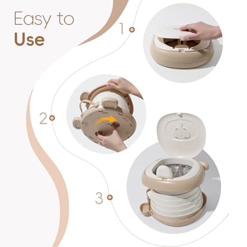 AKIMRABY Travel Potty Seat for Toddler，Foldable Car Potty for Toddler, Portable Toilet Seat for Kids with Potty Liners, Absorbent Pads, Portable Potty Seat for Toddler Travel, Camping And Outdoor Use — view 4