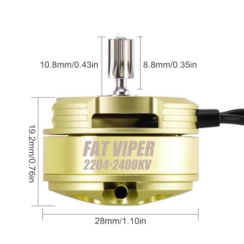 INJORA Fat Viper 2204 Brushless Outrunner Motor Gold Edition for 1/18 TRX4M Upgrade