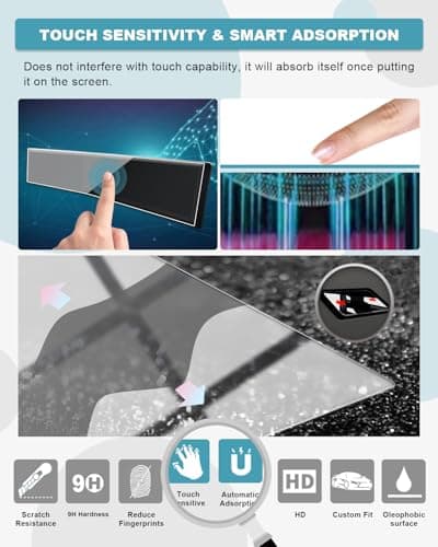 CDEFG 3Pcs for 2026 Hyundai Tucson Screen Protector, Tempered Glass 2025 2026 Tucson (SE, SEL, SEL Convenience, XRT, Limited) Accessories 12.3 Inch All-in-One Touchscreen & AC Screen Cover — view 3