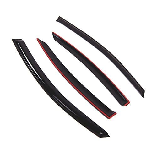 Tuningpros WD2-844B Dark Smoke 4 Pcs Set Window Visor (Outside Mount) Deflector Rain Guard Compatible with 2017-2018 Subaru Legacy Sedan