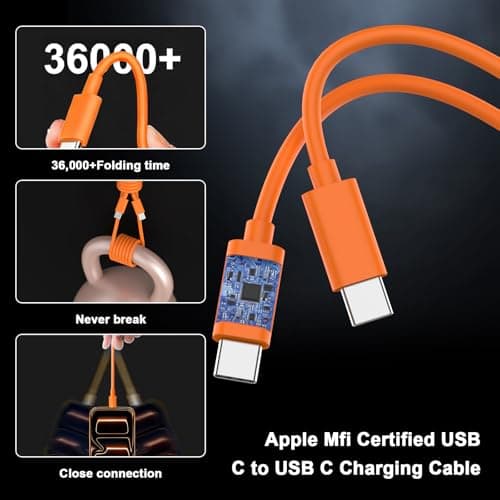 [Apple MFi Certified] iPhone 17 Pro Max Charger Fast Charging, 40W USB C Charger Block with 10FT Extra Long Type C Charging Cable Cord for iPhone 17/17 Pro/17 Pro Max/Air/16 15 Pro Max, Galaxy, Pixel — view 4