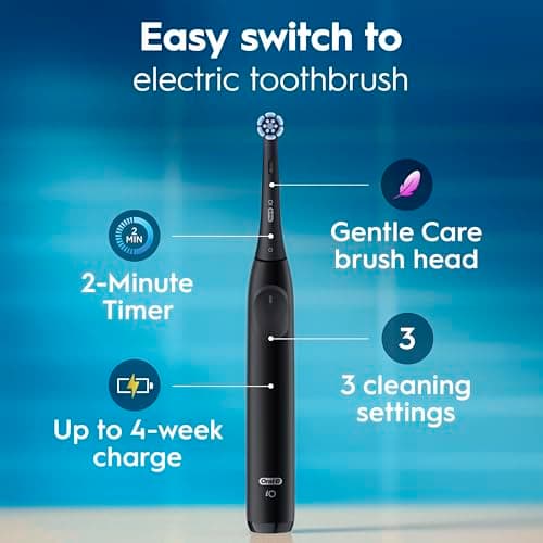 Oral-B iO2 Electric Toothbrush, for an Easy Switch to Electric, Night Black, Rechargeable Electric Toothbrushes, iO Series 2 Limited with 1 Power Toothbrush, 1 Brush Head, and 1 Travel Case — view 2