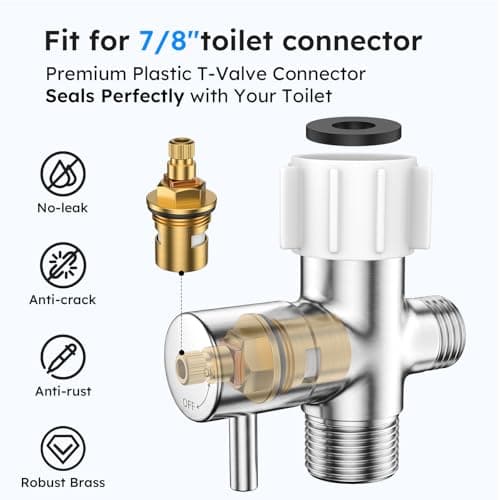 Arofa Handheld Bidet Sprayer for Toilet-Adjustable Water Pressure Control with Bidet Hose for Feminine Wash, Stainless Steel Brushed Nickel Cloth Diaper Bidet Toilet Sprayer for Baby Wash — view 4