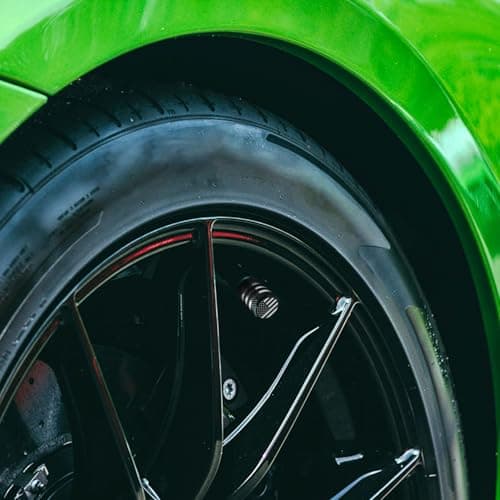Tire Valve Stem Cap Cover - (5 Pack) Tire Air Cap Metal with Plastic Liner Corrosion Resistant Leak-Proof American Flag for Car Truck Motorcycle Bike Black — view 5