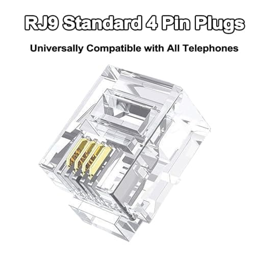 Telephone Cord, 4Feet Uncoiled Phone Cord Works with All Corded Landline Phones,Handset Cord, Universally Compatible,for Use in Home or Office, Telephone Accessory, Black, 2 Pack