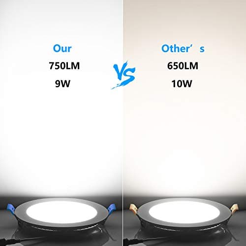 INCARLED 4Inch 3CCT LED Recessed Slim Pot Lights with Junction Box, Dimmable IC Rated Ceiling Lighting 9W 750LM (12pack, 5000K/4000K/3000K-3CCT) — view 5