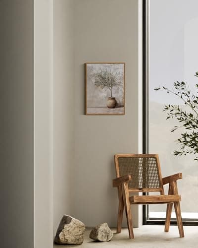 ARPEOTCY Vintage Framed Canvas Wall Art, 12x16inch, Farmhouse Olive Tree in Vessel Wall Decor, Still Life Art Prints Home Decorations, Botanical Paintings for Living Room Bedroom Office Decor — view 4
