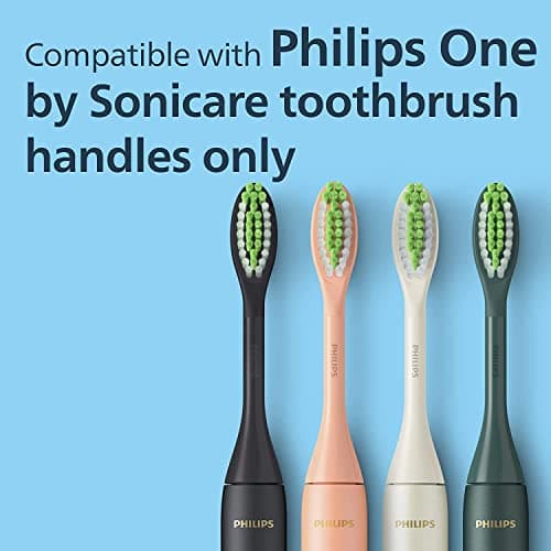Philips One by Sonicare Electric Toothbrush Heads, Motorized Sonicare Toothbrush Heads, Brush Head Pack (2 Heads), Black, BH1022/06