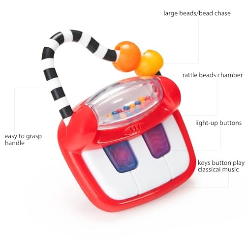 Sassy Keyboard Classics Developmental Toy – 3+ Months Baby-Sized Piano with a Handle for Music On The Go- Batteries Included — view 3