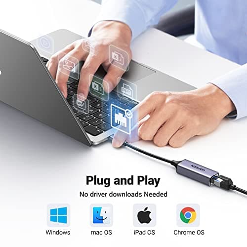 UGREEN USB C to Ethernet Adapter Gigabit RJ45 to Thunderbolt 3 Type C Network 1000Mbps LAN Converter Compatible with Switch, MacBook Pro/Air, iPhone 17 Pro/Max, iPad, XPS, Galaxy S22 S21 Surface Book — view 6