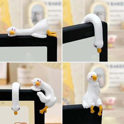 Z-oneMart 4PCS So Tired Lazy Duck Mini Desk Decor, Resin Goose Figurine Computer Monitor Decor, Lazy Goose Computer Decorations, Cute Duck Statues for Office Desk, Car Dashboard,Funny Desk — view 7