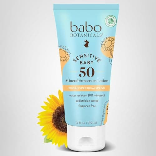 Babo Botanicals Sensitive Baby Mineral Sunscreen Lotion SPF50 - Natural Zinc Oxide - Face & Body - Fragrance-Free - Water-Resistant - EWG Verified - Vegan - Extra Sensitive Skin - For Babies & Kids — view 7