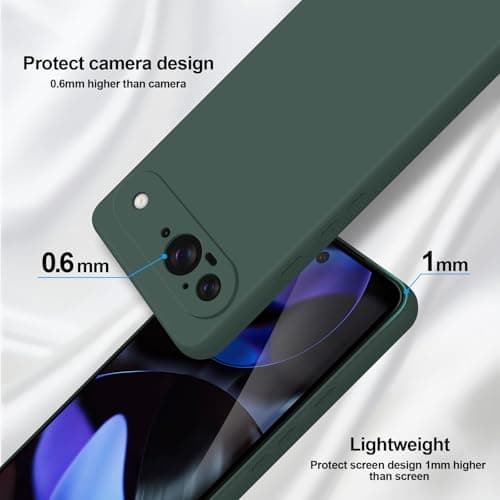 GiiYoon Silicone Case Compatible with Google Pixel 9, Full Body Silky Soft Touch Phone Case with Camera Protection, Shockproof Cover with Microfiber Lining, Green — view 2