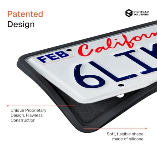Rightcar Solutions Car Plate Frame, Silicone License Plate Frame, Rust-Proof Rattle-Proof Weather-Proof License Plate Holder for Front or Rear, Black, 1 Pack — view 4