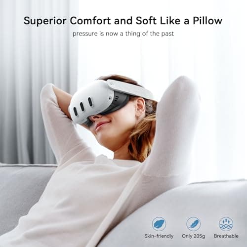 AMVR Facial Interface Compatible with Meta/Oculus Quest 3 Face Pad Accessories, with Soft PU Face Cushion Replacement and Breathable Ice Silk Cotton, Air-Circulation(Not for Q3S) — view 5