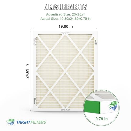 TRIGHTFILTERS 20x25x1 Air Filter 4 Pack, MERV 11 Dust & Pet Defense Electrostatic Pleated Home HVAC AC Furnace Filters Replacement (Actual Size 19.80x24.69x0.79 in)