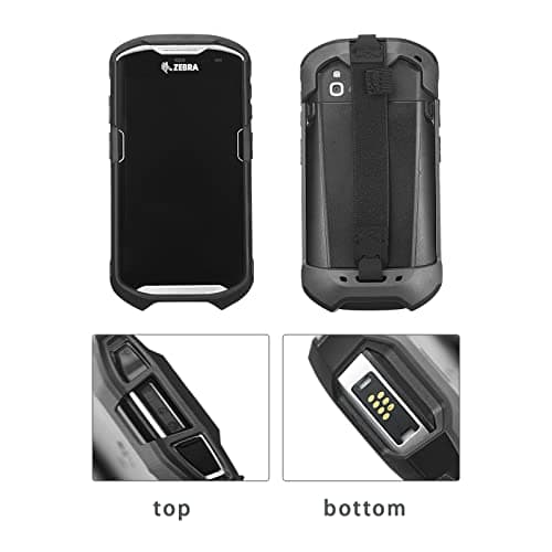 Protective Cover Case Rugged Boot with Hand Strap for Zebra TC51 TC52 TC56 TC57 TC510K,Case for Handheld Barcode Touch Mobile Computer,Scanner Accessories(Black) — view 2