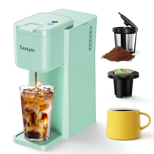 Tastyle Mini Single Serve Hot and Iced Coffee Maker for K Cup and Ground