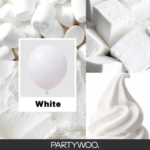 PartyWoo White Balloons 100 pcs 12 Inch Latex Helium Pastel White Balloons for Wedding Baby Shower Birthday Bridal Shower Graduation Engagement Princess Anniversary Party Decorations White-Y13