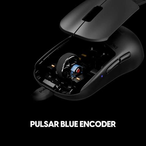 Pulsar Gaming Gears X2H (High Hump) Wired Gaming Mouse, Lightweight 51g, PAW3395 26K DPI Sensor, Optical Switch, 1ms Polling Rate, Symmetrical Shape, Detachable Paracord Cable, Black — view 3