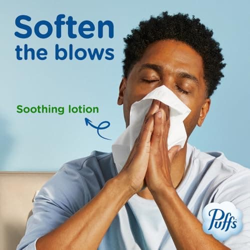 Puffs Facial Tissues Plus Lotion, 1 Cube Box, 48 Facial Tissues per Box, Allergies and Colds (Packaging May Vary) — view 3
