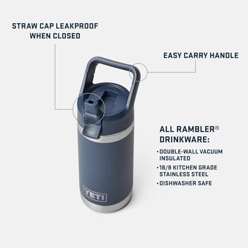 YETI Rambler Jr. 12 oz Kids Bottle, with Straw Cap, Royal Blue