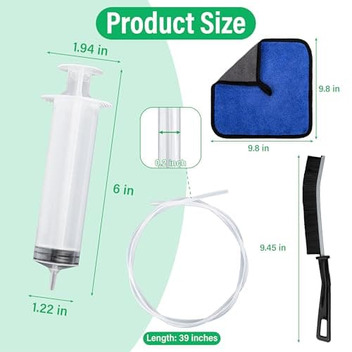 ecocstm Auto Sunroof Drain Cleaning Tool, 120 Inch Flexible Drain Brush, Sunroof Drain Cleaner with Pipe Cleaning Brush, Injector Hose and Crevice Brush, Cleaning Tool for Drains, Sewers, Windshields — view 2