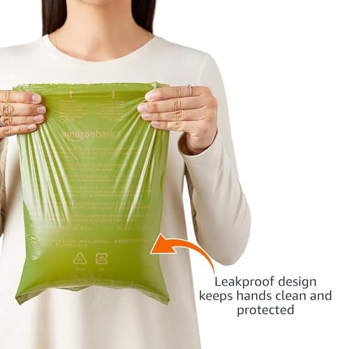 Amazon Basics Premium Leak Proof Dog Poop Bags with Dispenser and Leash Clip, Brazilian Mango Scented, 13" x 9", 270 Count (18 Rolls of 15), Easy-Tear — view 2