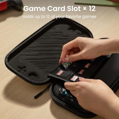 tomtoc Slim Carrying Case for Nintendo Switch 2 Model 2025, Odorless Felt Protective Hard Shell with 12 Game Card Slots, Portable Travel Storage Case with Original Patent and Military Grade Protection — view 5