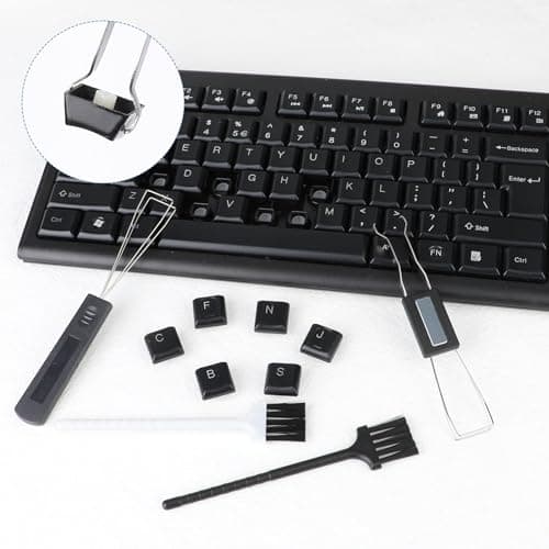 2PCS Keycap Puller and Switch Puller with 2PCS Keyboard Brush, Keycap Remover Switch Puller Mechanical Stainless Steel Keyboard Remover Keyboard Cleaning and Fixing Tool for Mechanical Keyboard — view 5