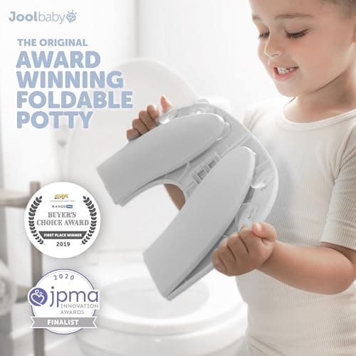 Jool Baby Folding Travel Potty Training Seat for Toddlers, Fits Round & Oval Toilets, Non-Slip Suction Cups, Includes Free Travel Bag (Gray) — view 3