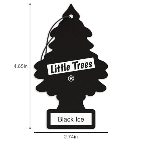 LITTLE TREES Car Air Freshener | Hanging Tree Provides Long Lasting Scent for Auto and Home | Black Ice, 24 Air Fresheners — view 5