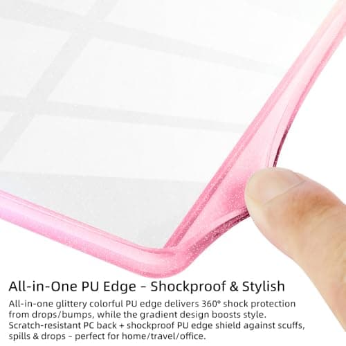 Clear Case for 7" Kobo Libra Colour 2024 & 7" Kobo Libra 2 2021 – Crystal Clear Soft TPU Flexible Cover, Anti-Yellowing & Slim Protective Shell, Raspberry — view 3