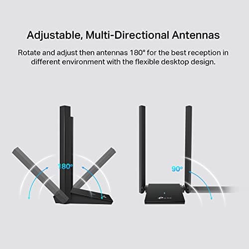 TP-Link WiFi 6 USB Adapter for Desktop PC - (Archer TX20U Plus) AX1800 Wireless Network Adapter with 2.4GHz, 5GHz, High Gain Dual Band 5dBi Antenna, WPA3, Supports Windows 11/10 — view 6