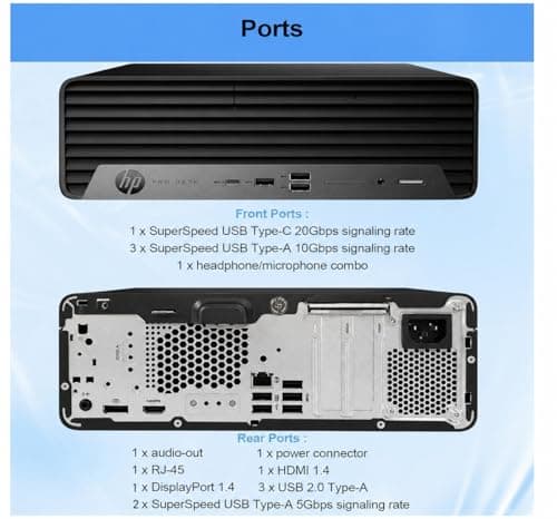 HP ProDesk SFF 400 G9 Business Desktop Computer, 14th Gen Inte i7-14700(20-Cores/28-Threads), 32GB DDR5 RAM, 2TB Storage, Small Form Factor, DisplayPorts, Type-C, Wi-Fi, HDMI, Windows 11 — view 2