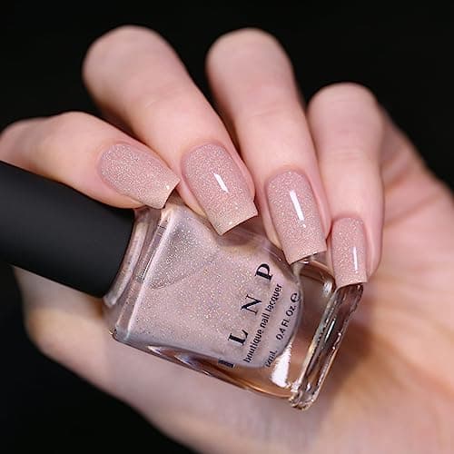 ILNP Birthday Suit - Cashmere Pink Holographic Nail Polish, Sparkly Neutral Nude, Chip Resistant Manicure, Non-Toxic, Vegan, Cruelty Free, Non-Gel — view 2