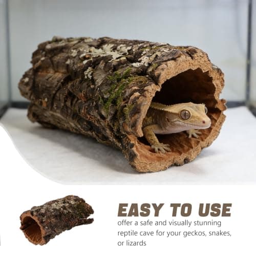 INOOMP Reptile Hideout Hollow Tree Trunk Log Natural Cork Bark 7-8Cm Diameter Protective Shelter — view 4