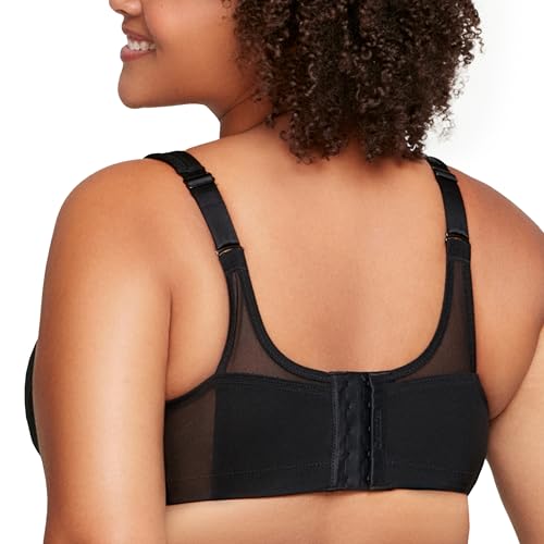 Glamorise Women's Full-Figure Sports Bra, Black, 42DD
