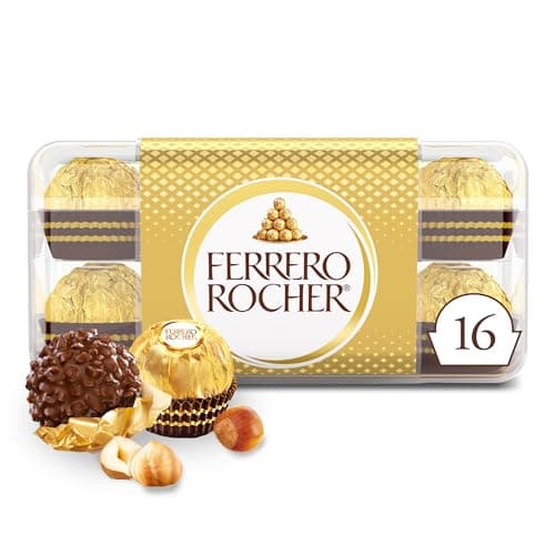 FERRERO ROCHER Fine Hazelnut Chocolate Gift Box - 16 Individually Wrapped Chocolates - 200g