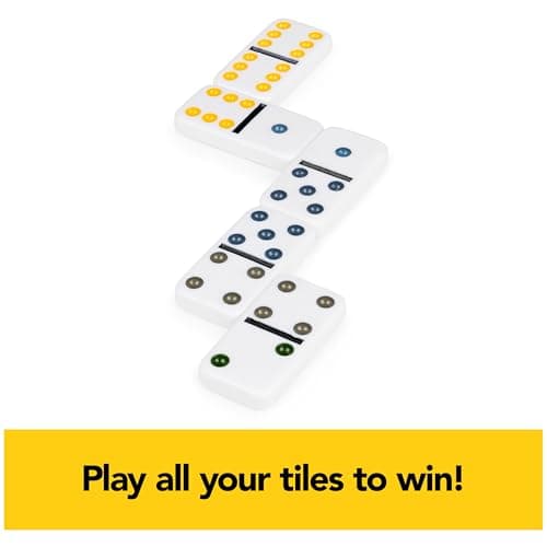 Spin Master Games, Mexican Train Dominoes Set in Aluminum Carry Case, Includes Colorful Trains for Fun-Filled Family Game Night, for Kids & Family, 2-8 Players, for Ages 8 & Up — view 5