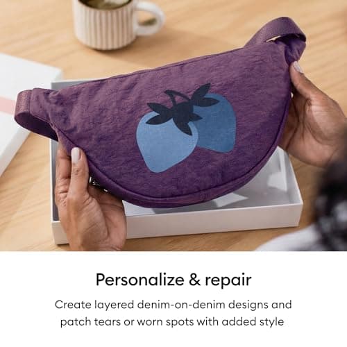 Cricut Iron-On Patch, Denim Blue Tones - 3 in x 4.25 in (18 ct) - Repair or Customize Clothing - Machine Washable - No Sewing Needed — view 3