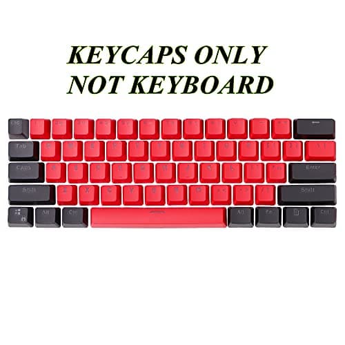 GTSP 61 Red Keycaps 60 Percent Keycap Set PBT OEM Ducky Keycap with Key Puller Fit for Cherry MX switches GK61 Mechanical Gaming Keyboard (Milan A