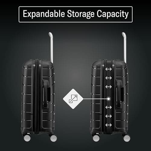 Samsonite Freeform Hardside Carry-On Luggage with Spinner Wheels - Hardshell Suitcase - TSA, Airline-Approved - Expandable Hard Shell, Smooth Rolling Wheels for Lightweight Travel – Black — view 4