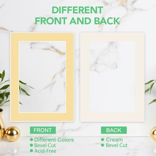 Prudiut 15 Pack Picture Mats, Mixed Colors Frame Mattes for Pictures Photo Frame Mat Core Bevel Cut for Photos, Prints, Artworks (5x7, 8x10, 11x14 Inches) — view 3
