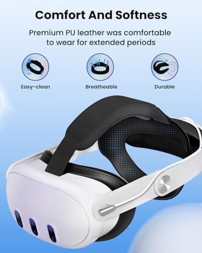 CIYOYO Head Strap for Meta Quest 3/3S, 10000mAh Battery Pack for Oculus Quest 3S/3 Accessories, Extended 6H Playtime with Enhanced Comfort and Balance, Adjustable Elite Strap, Free Lens & Case Cover — view 4