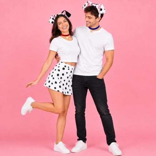 Matiniy Dalmatian Costume Set Include Dog Ear Headband Velvet Choker Tail for Party Dress Up (Style1) — view 3