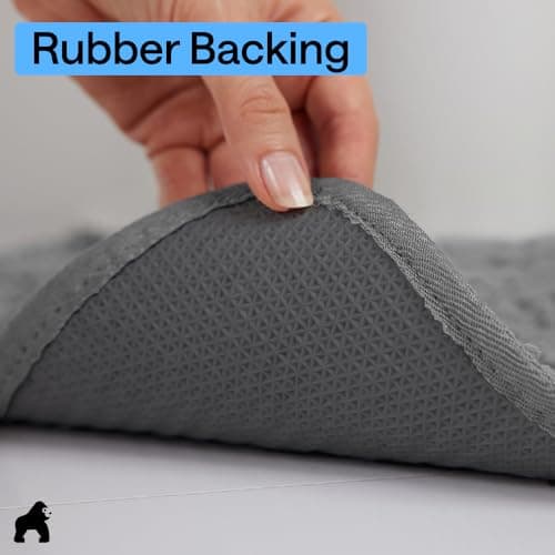 GORILLA GRIP Absorbent Soak Stopper Doormat, Rubber Backing Welcome Mat, Muddy Dog Paws Dirt, Washable Quick Dry Microfiber Chenille Floor Interior Door Mats, Home Décor, 24x17 in Gray — view 4